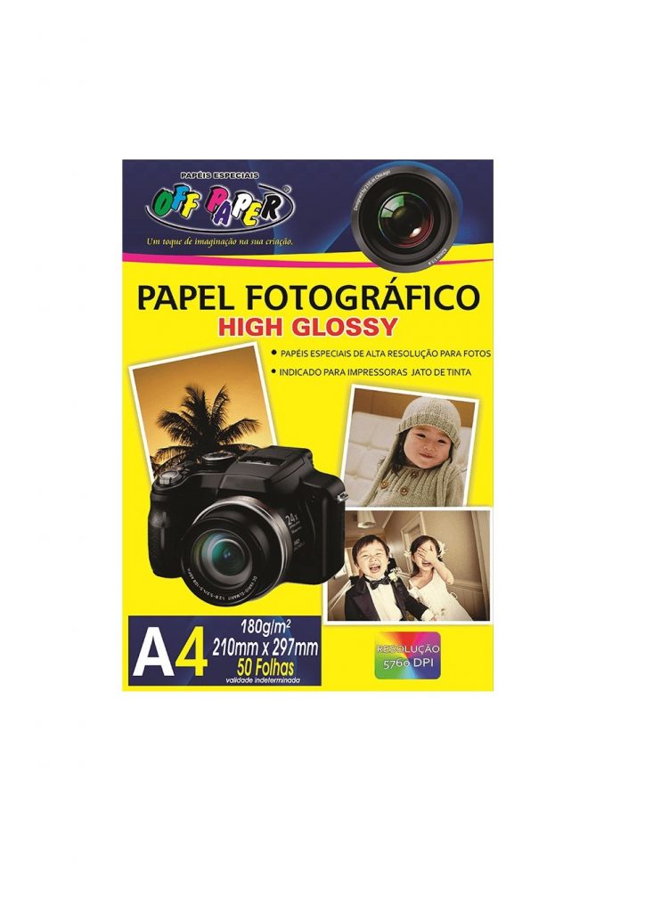 Pacote Papel Foto Fotográfico High Glossy 180g A4 Off Paper Loja Top10 4630