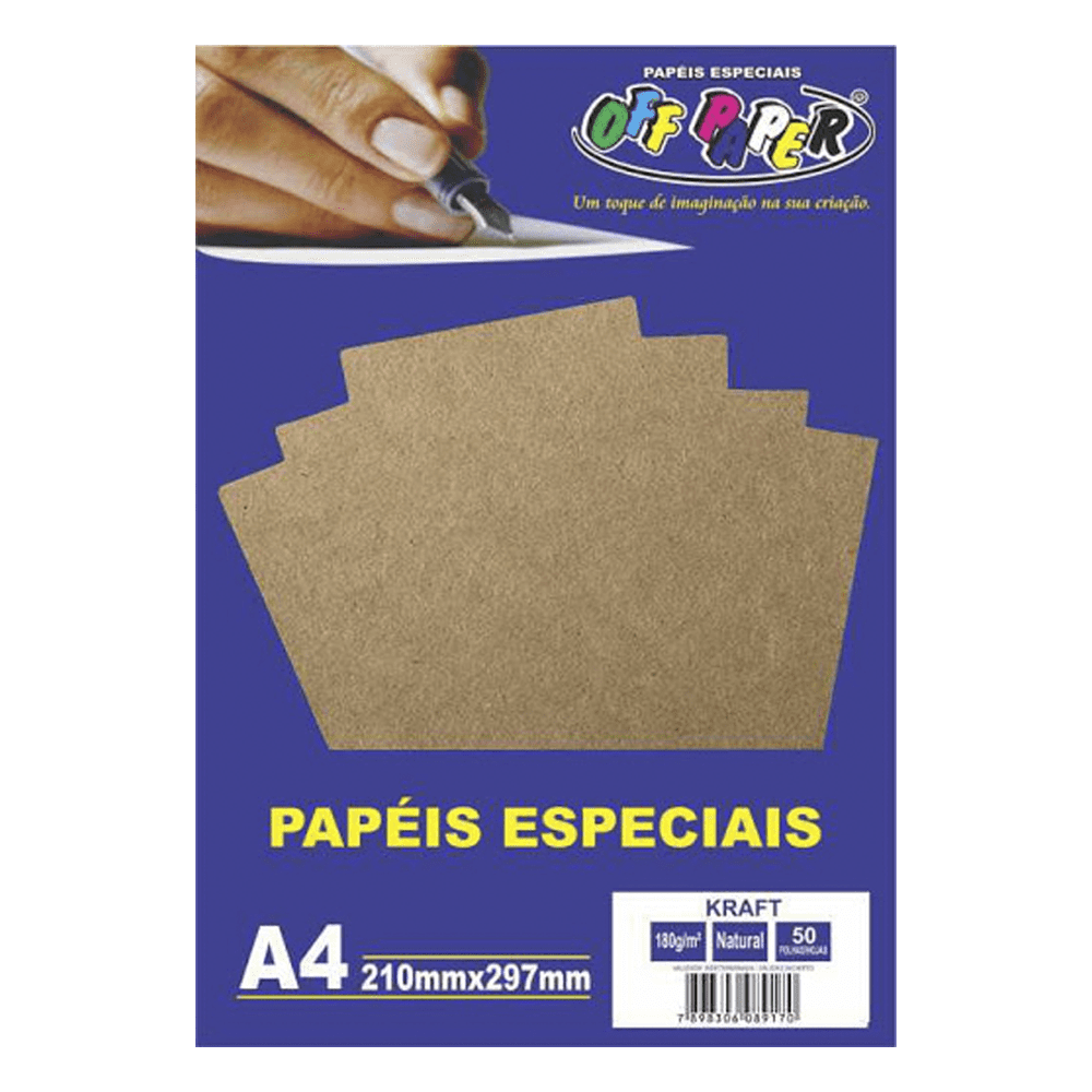 Papel Kraft A4 Madeira Pardo 180g 50 Folhas Loja Top10 9576