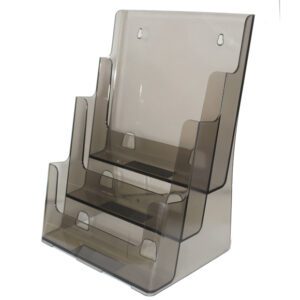 Organizador Triplo Vertical Fumê Porta Documentos, Pastas e Revistas A4 Escritório